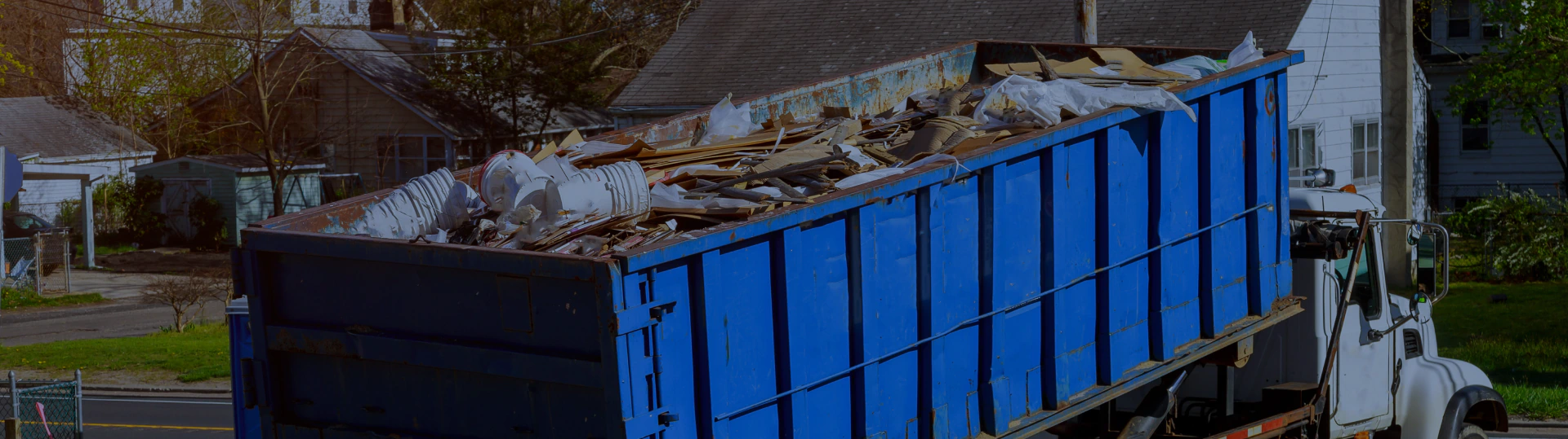 dump truck unloading junks