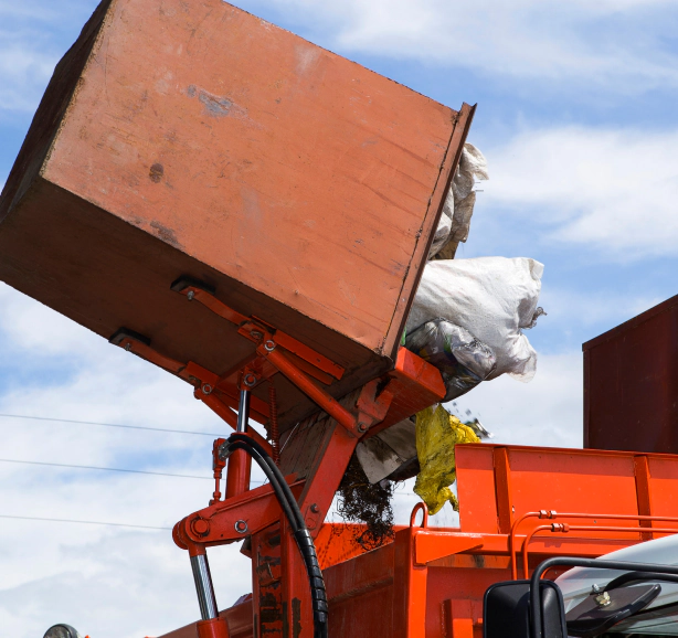 unloading junks from a dump truck